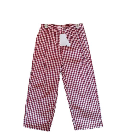 Edgehill Collection Other - Edgehill Collection Boys Red White Gingham Pull On Pants 5 NEW Christmas